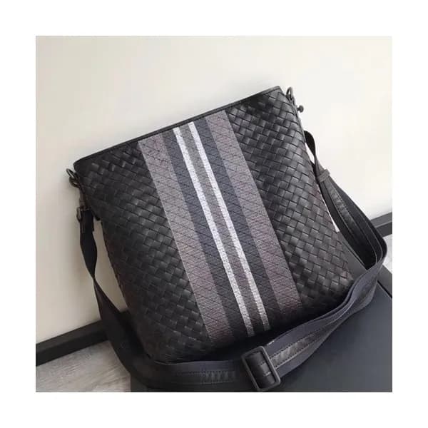 Bottega Veneta Leather Black Messenger Shoulder Ba… - 1