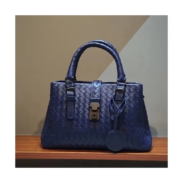 Bottega Veneta Leather Blue Roma Small Tote Should… - 1