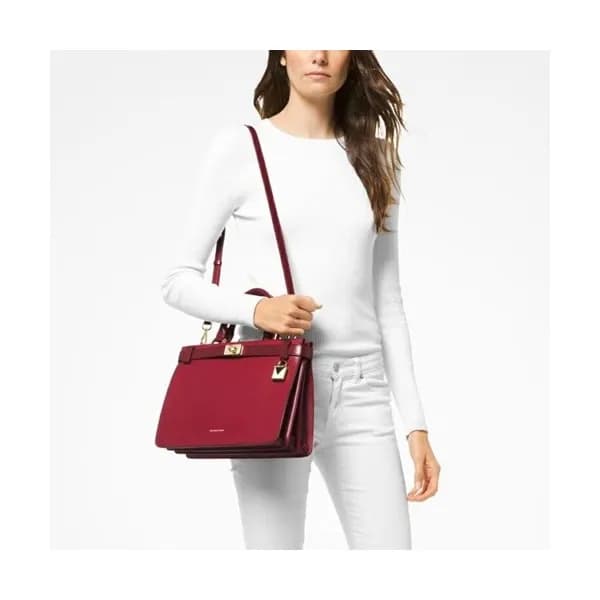 Michael Kors Leather Taatiana Tote Shoulder Bag, 3… - 1