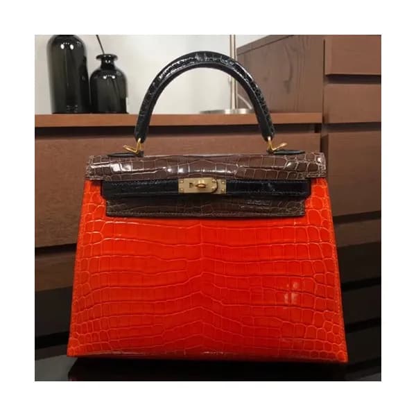 Hermes Kelly Crocodile Leather Tote Shoulder Bag ,… - 1
