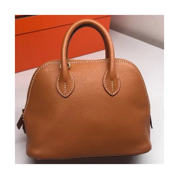Hermes Mini Bolide Goat Skin Leather Tote Bag ,18c… - 1