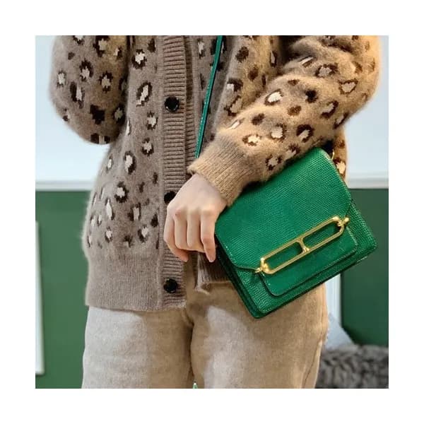 Hermes Roulis Lizard Leather Shoulder Bag,18cm - 에… - 1