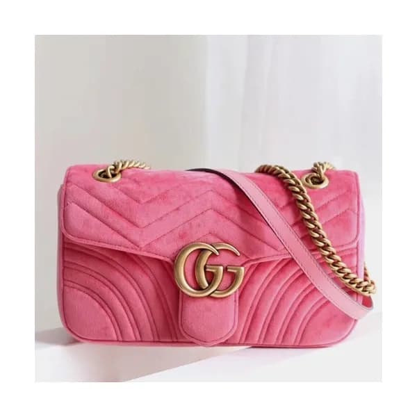 Gucci GG Marmont Matlase Velvet Women Shoulder Bag… - 1