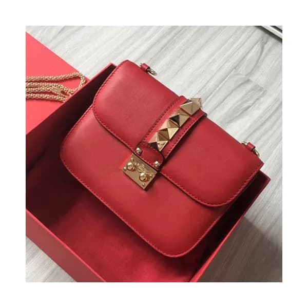 Valentino 2019 Leather Rockstud Box Shoudler Cross… - 1