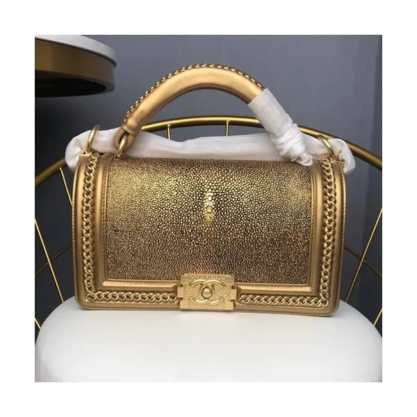 Chanel Leboy Leather Chain Tote Shoulder Bag ,25CM… - 1