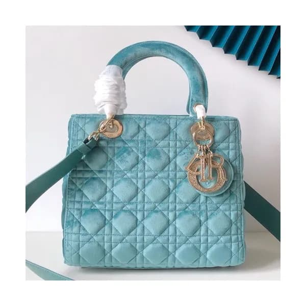 Dior 2019 Lady Dior Velvet Tote Shoulder Bag,24CM … - 1