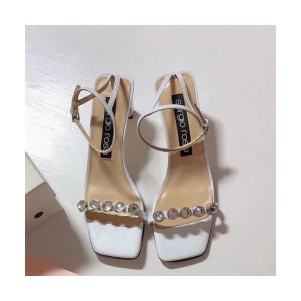 Sergio Rossi 2019 Ladies Middle Heel Sandal- 세르지오…