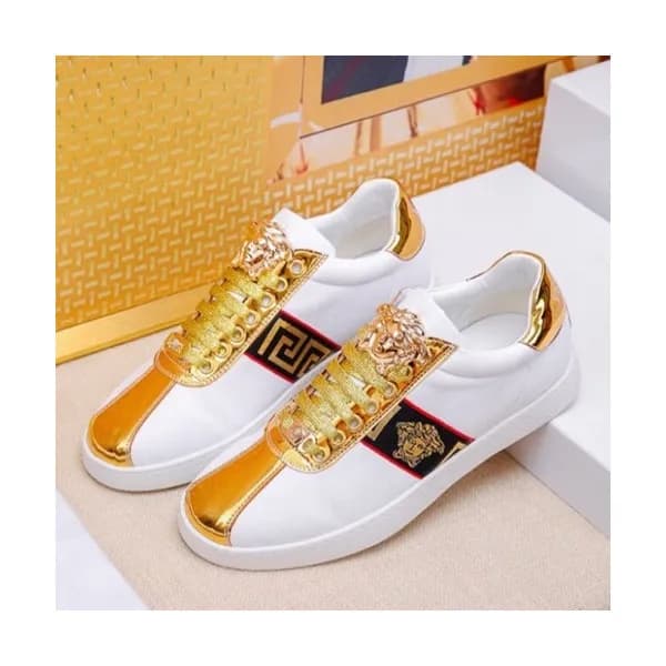 Versace 2019 Mens Leather Sneakers - 베르사체 2019 남성용… - 1