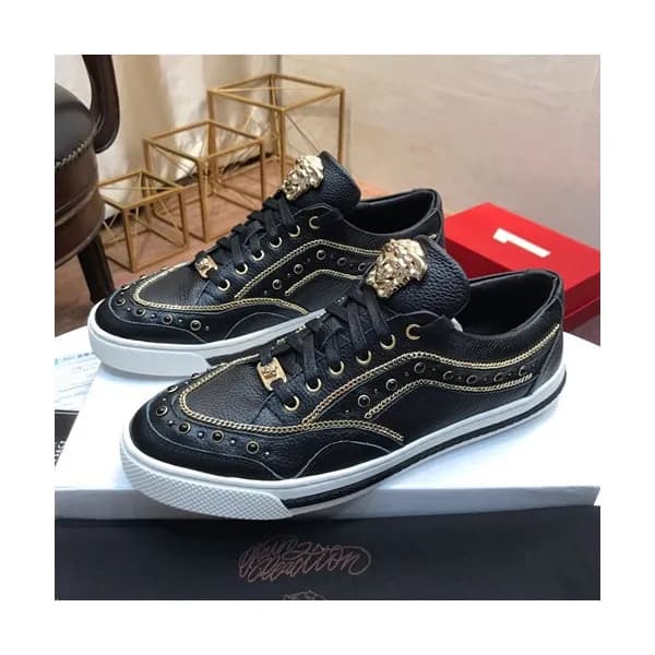 Versace 2019 Mens Leather Sneakers - 베르사체 2019 남성용… - 1