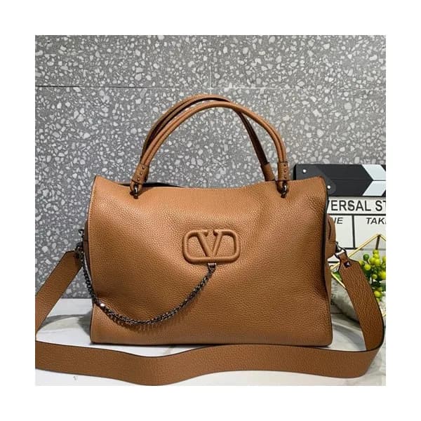 Valentino 2019 Leather Vsling Tote Shoudler Bag,33… - 1