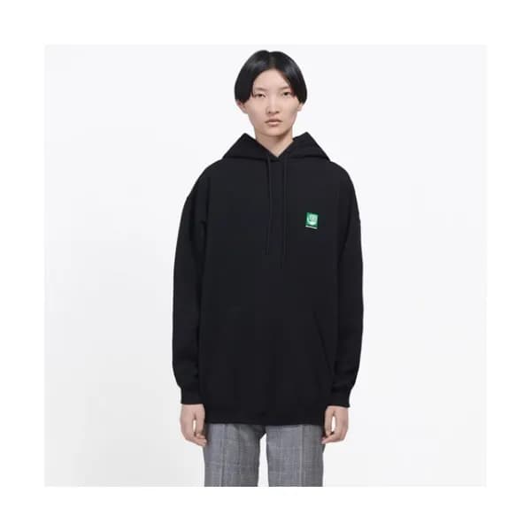 Balenciaga 2019 Mm/Wm Logo Oversize Cotton Hood Te… - 1
