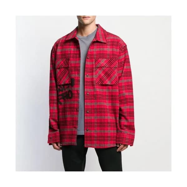 Off white 2019 Mens Basic Logo Wool Shirt - 오프화이트 … - 1