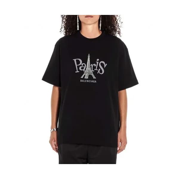 Balenciaga 2019 Mm/Wm Oversize Logo Cotton Short S… - 1