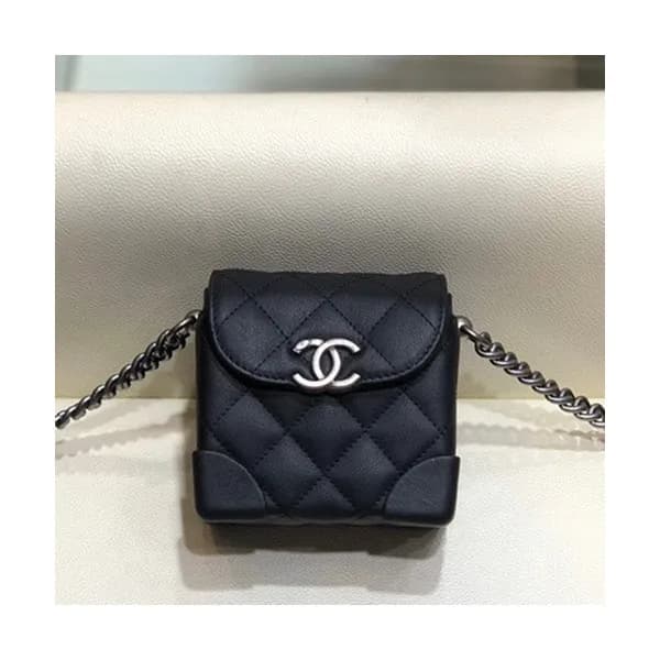 Chanel 2019 Leather Chain Shoulder Cross Bag,11CM … - 1