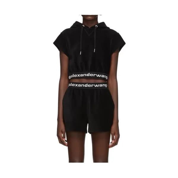 [알렉산더왕]Alexander wang 2020 Womens Logo Velvet Shor… - 1