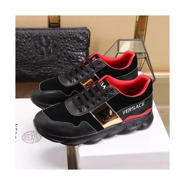 Versace 2019 Mens Leather Sneakers - 베르사체 2019 남성용… - 1