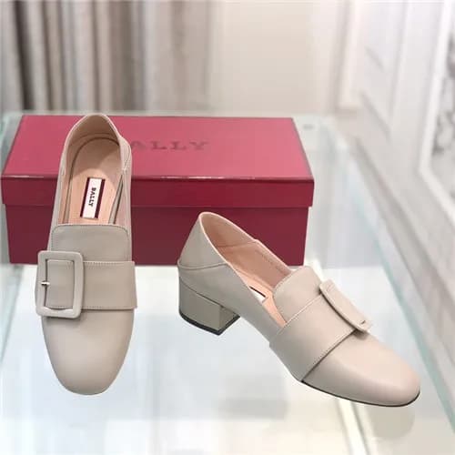 Bally 2021 Women's Leather Middle Heel Shoes,B… - 1