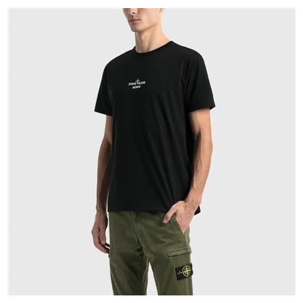 Stone Island Mens Crew-neck Cotton Short Sleeved … - 1