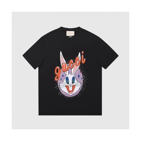 Gucci Mm/Wm Logo Short Sleeved Tshirts Black - 구찌… - 1