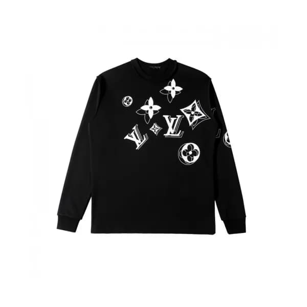 Louis vuitton Mens Casual Cotton Tshirts Black - … - 1