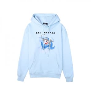 Balenciaga Mm/Wm Logo Cotton Hoodie Blue - 발렌시아가 …