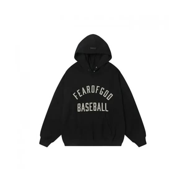 Fear of god Mm/Wm Logo Oversize Cotton Hoodie Bla… - 1