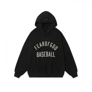 Fear of god Mm/Wm Logo Oversize Cotton Hoodie Bla…