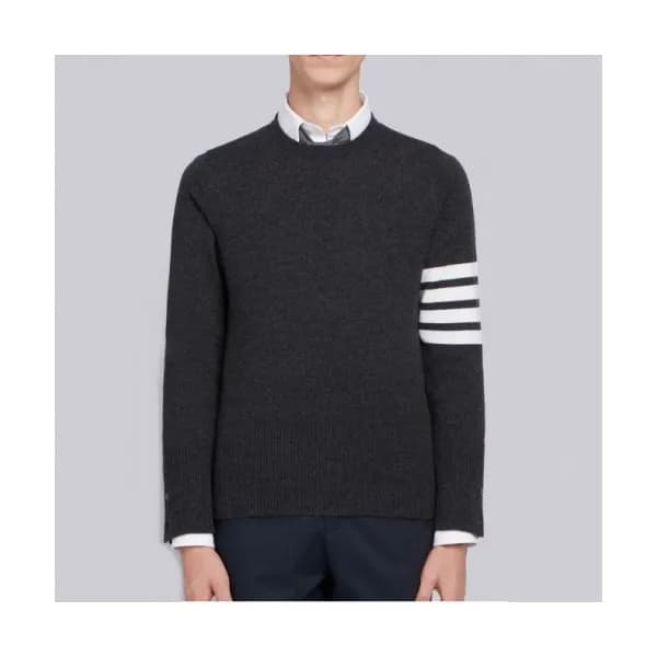 Thom Browne Mm/Wm Strap Crew-neck Wool Sweaters G… - 1