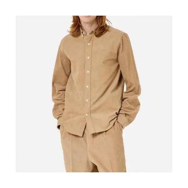 Ami Mens Logo Casual Shirts Camel - 아미 2021 남성 로고 … - 1
