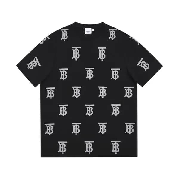 버버리 남자 크루넥 블랙 반팔티 - Unisex Black Tshirts - bur0430… - 1