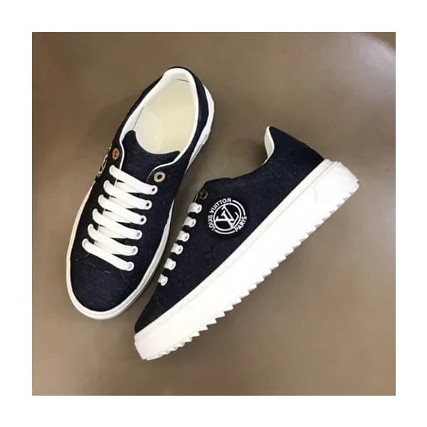 루이비통 남/녀 클래식 블랙 스니커즈 - Unisex Black Sneakers - lou… - 1