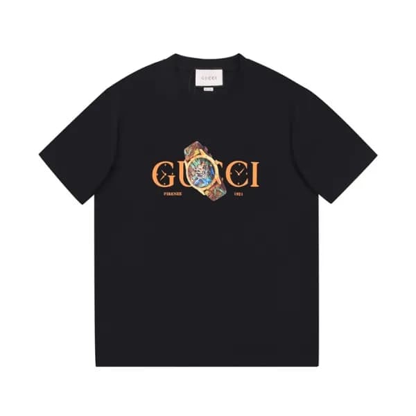 구찌 남/녀 블랙 크루넥 반팔티 - Unisex Black Tshirts - guc0504… - 1
