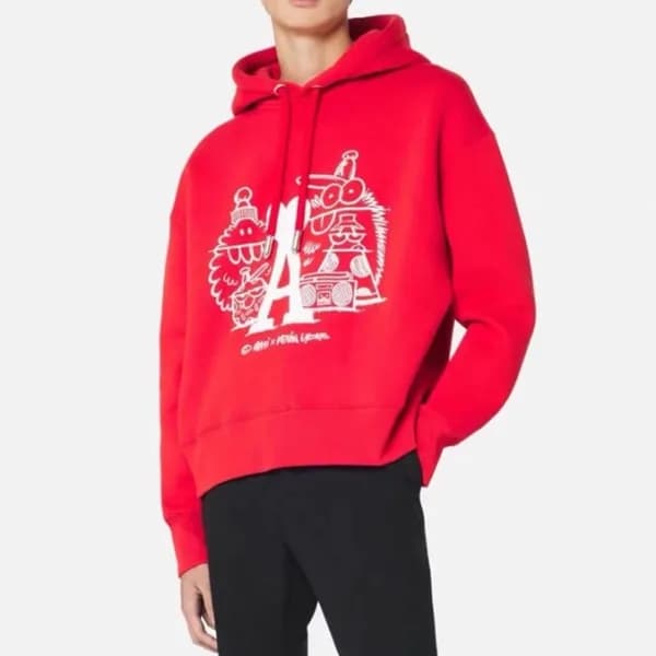 아미 남성 캐쥬얼 레드 후드티 - Mens Red Hoodie - ami0300x - 1