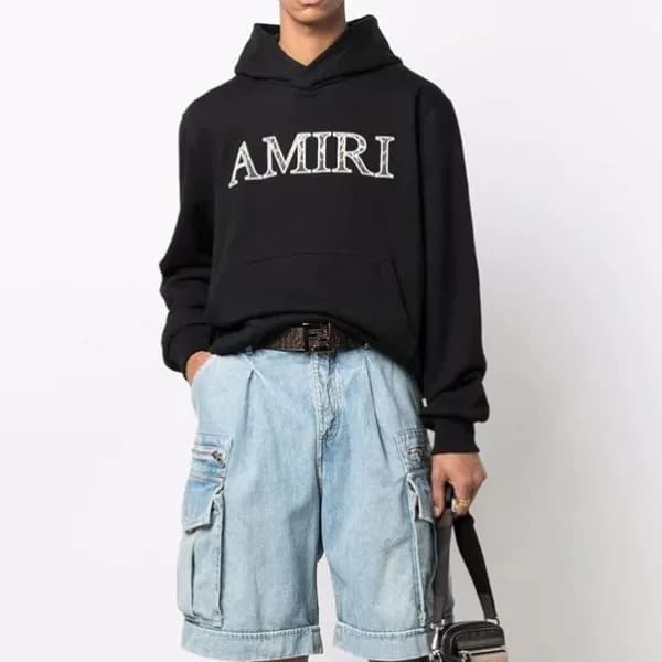 아미리 남성 블랙 후드티 - Amiri Mens Black Hoodie - amr0389x - 1