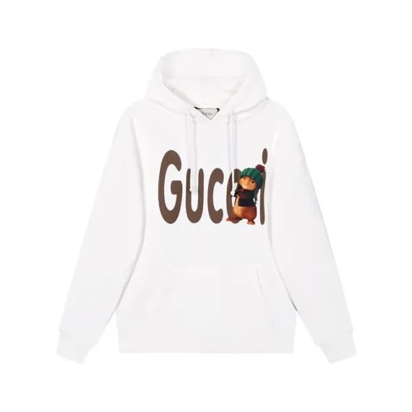 구찌 남/녀 트렌디 화이트 후드티 - Gucci Unisex White Hoodie - … - 1