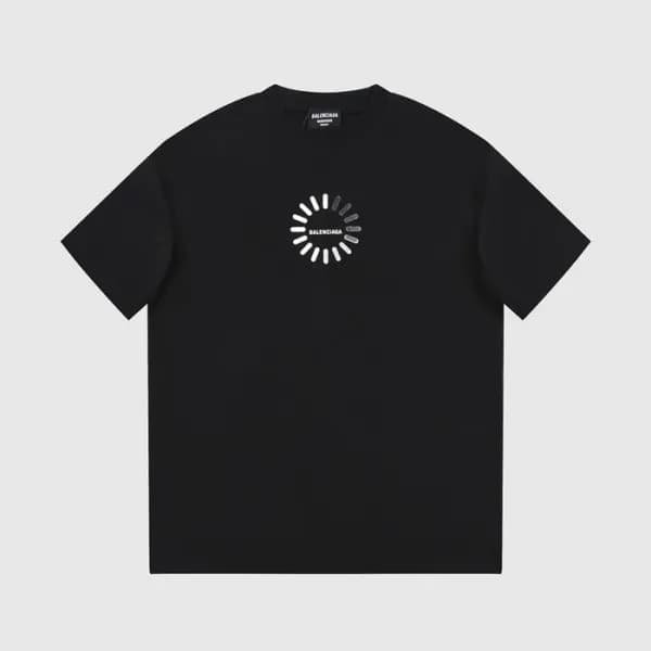 발렌시아가 남성 크루넥 블랙 반팔티 - Balenciaga Mens Black Tshirt… - 1
