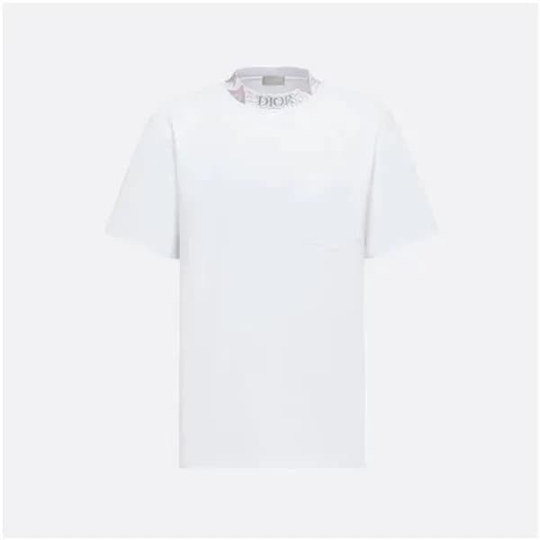 디올 남성 화이트 크루넥 반팔티 - Dior Mens White Short sleeved … - 1