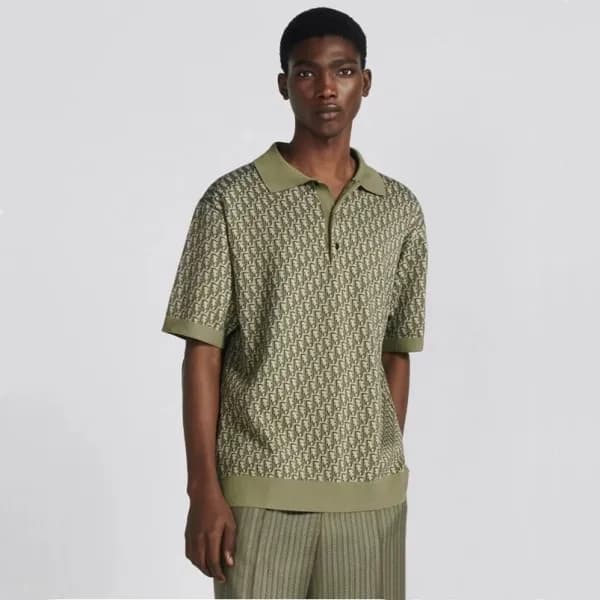 디올 남성 그린 폴로 반팔 셔츠 - Dior Mens Green Half sleeved T… - 1