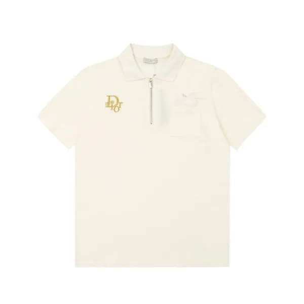 디올 남성 아이보리 폴로 반팔티 - Dior Mens Ivory Short sleeved … - 1