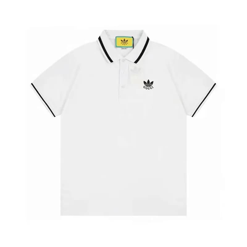 2023 구찌 남성 화이트 폴로 반팔티 - Gucci Mens White Short sle… - 1