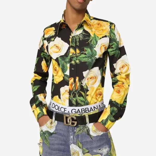 돌체앤가바나 남성 옐로우 셔츠 - Dolce&Gabbana Mens Yellow Tshir… - 1