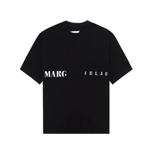 메종마르지엘라 남/녀 크루넥 블랙 반팔티 - Maison Margiela Unisex Bl… - 1