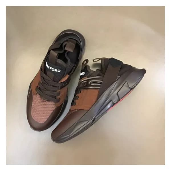 톰포드 남성 캐쥬얼 브라운 스니커즈 - Tom Ford Mens Brown Sneakers… - 1