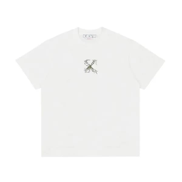 오프화이트 남성 모던 화이트 반팔티 - Off white Mens White Short s… - 1