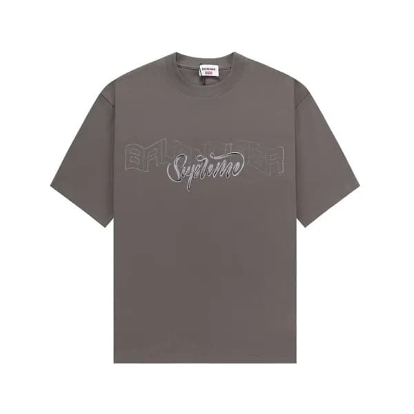 발렌시아가 남성 그레이 크루넥 반팔티 - Balenciaga Mens Gray Short … - 1