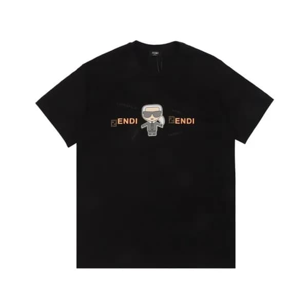 펜디 남성 블랙 크루넥 반팔티 - Fendi Mens Black Short sleeved … - 1