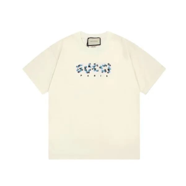 구찌 남/녀 아이보리 크루넥 반팔티 - Gucci Unisex Ivory Short sle… - 1