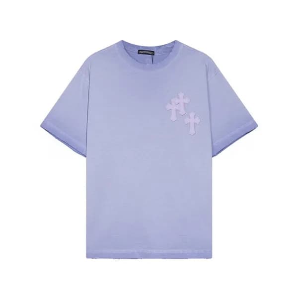크롬하츠 남성 퍼플 크루넥 반팔티 - Chrom Hearts Mens Purple Shor… - 1