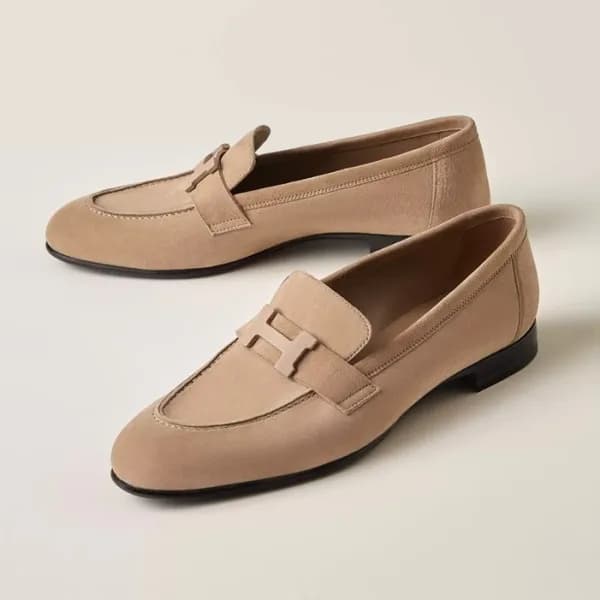 에르메스 여성 Paris 베이지 로퍼 - Hermes Womens Paris Loafer … - 1