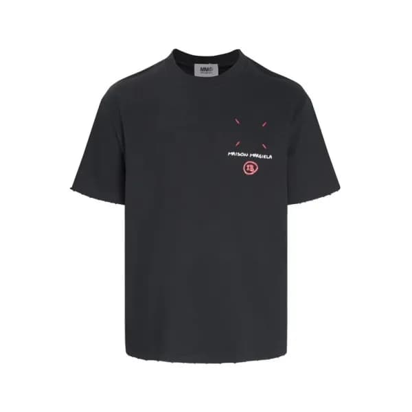 메종마르지엘라 남/녀 크루넥 블랙 반팔티 - Maison Margiela Unisex Bl… - 1